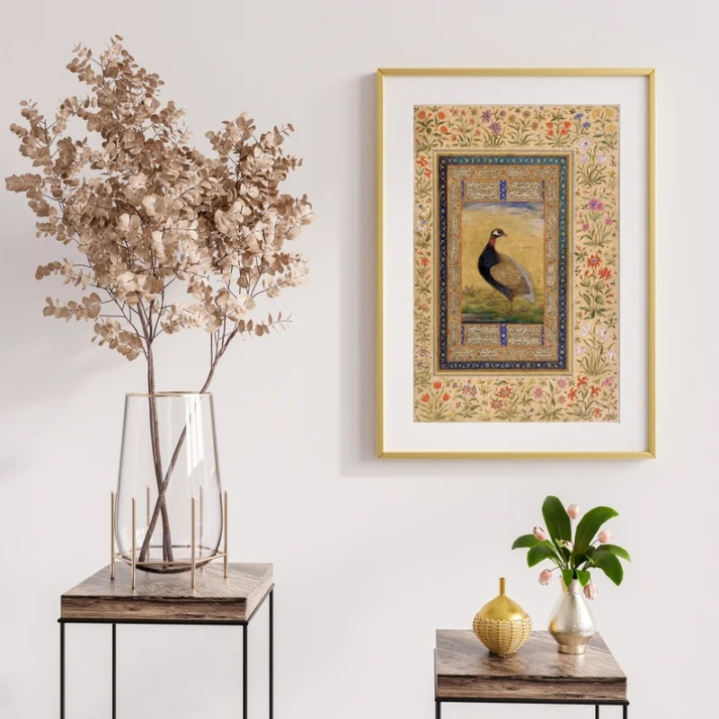 3pcs Persian Prints: Birds & Deer (Traditional Persian / Mughal Art Prints of Miniature Paintings) Wall Art, Home Decor Framless
