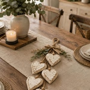 Heart Shaped Wall Decor 5 Layered Tiered Rustic Farmhouse Jute Rope Wood Bead Boho Home Art For Living Room Gift New Design Set