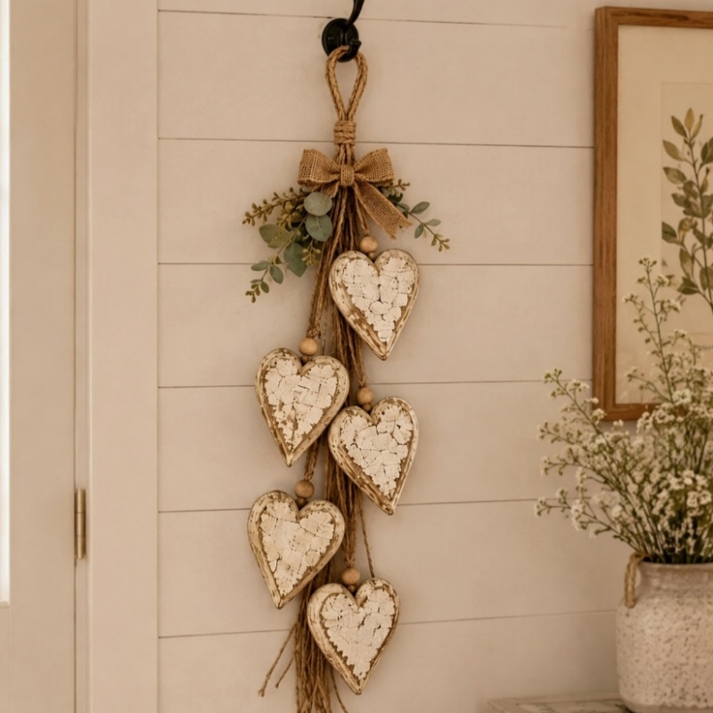 Heart Shaped Wall Decor 5 Layered Tiered Rustic Farmhouse Jute Rope Wood Bead Boho Home Art For Living Room Gift New Design Set Heart Shaped Wall Decor 5 Layered Tiered Rustic Farmhouse Jute Rope Wood Bead Boho Home Art For Living Room Gift New Design Set
