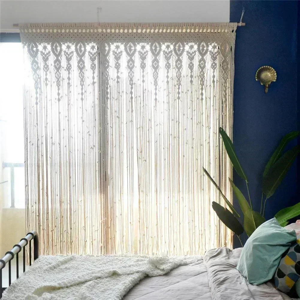 Hand-woven Macrame Door Curtain Bohemia Wall Hanging Tapestry For Home Window Doorway Bedroom Living Room Wedding Backdrop Decor Hand-woven Macrame Door Curtain Bohemia Wall Hanging Tapestry For Home Window Doorway Bedroom Living Room Wedding Backdrop Decor