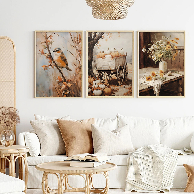 Retro Autumn Landscape Flower Pumpkin Garden Ghost Trees Posters and Canvas Printing Wall Art Picture for Kids Room Home Decor Retro Autumn Landscape Flower Pumpkin Garden Ghost Trees Posters and Canvas Printing Wall Art Picture for Kids Room Home Decor