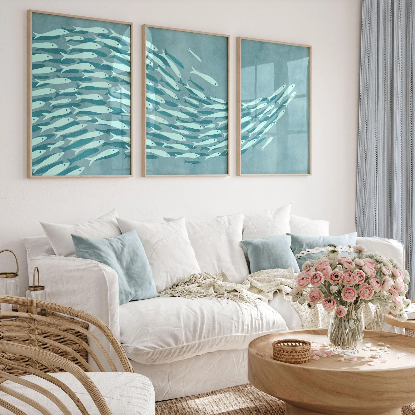3PCS Shoal of Fish Poster Set Blue Coastal Wall Art Nautical Beach Home Decor Boho Fish Poster Canvas Paintings For Room Decor 3PCS Shoal of Fish Poster Set Blue Coastal Wall Art Nautical Beach Home Decor Boho Fish Poster Canvas Paintings For Room Decor