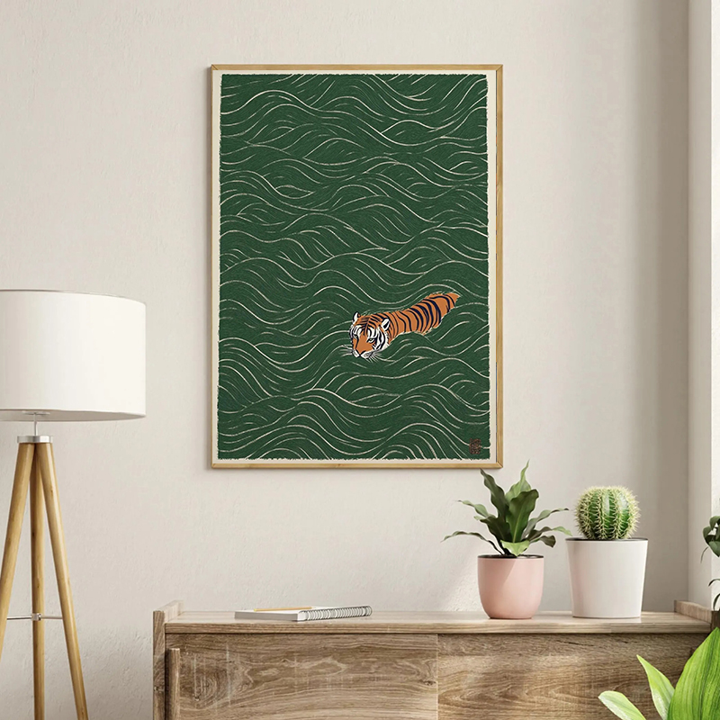 Retro Japanese Forest & Koi Fish Zen Water Waves Crane Painting Canvas Poster Print Wall Art for Peaceful Home Decor Cuadros Retro Japanese Forest & Koi Fish Zen Water Waves Crane Painting Canvas Poster Print Wall Art for Peaceful Home Decor Cuadros