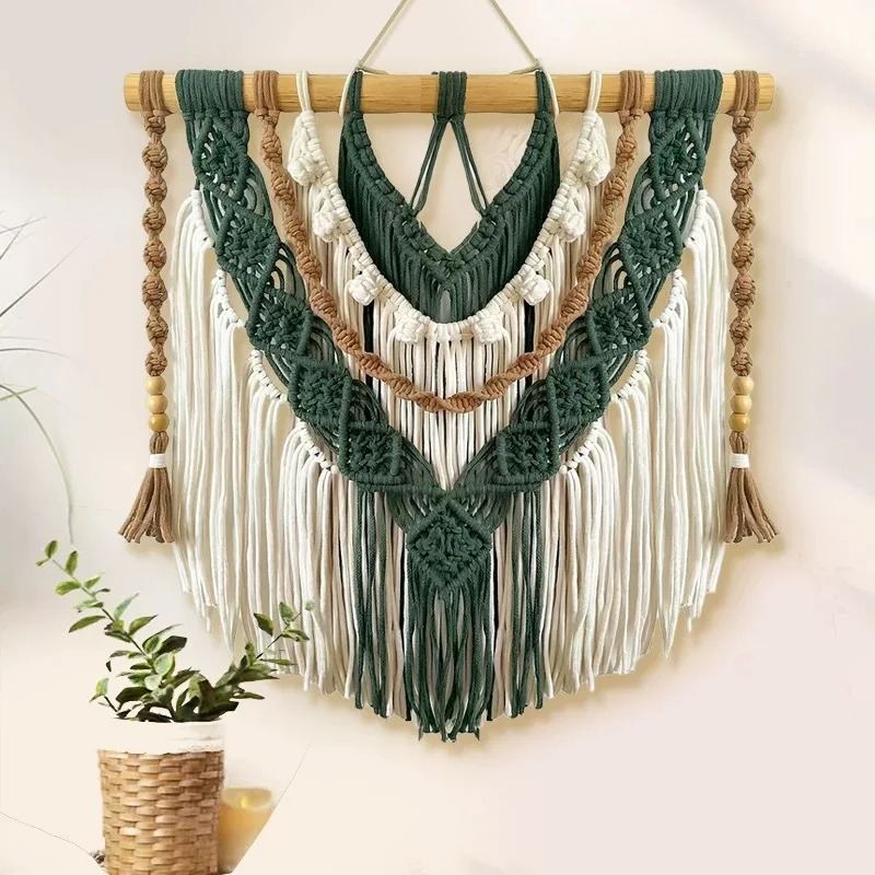 Handwoven Tapestry Boho Macrame Wall Hanging Decor Handmade Knitted Tassel Wall Art for Farmhouse Bedroom Living Room Home Decor Handwoven Tapestry Boho Macrame Wall Hanging Decor Handmade Knitted Tassel Wall Art for Farmhouse Bedroom Living Room Home Decor