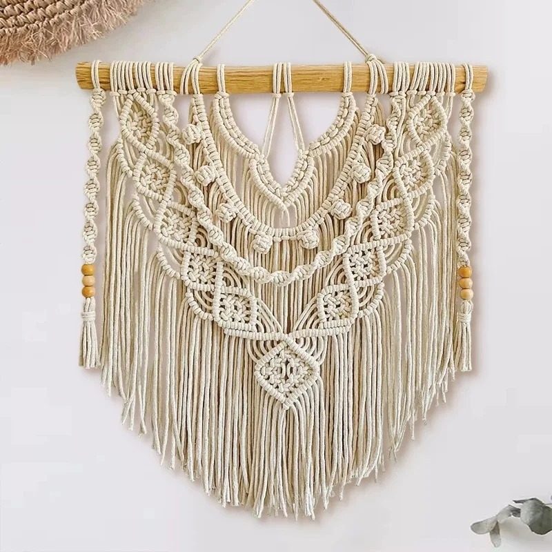 Handwoven Tapestry Boho Macrame Wall Hanging Decor Handmade Knitted Tassel Wall Art for Farmhouse Bedroom Living Room Home Decor Handwoven Tapestry Boho Macrame Wall Hanging Decor Handmade Knitted Tassel Wall Art for Farmhouse Bedroom Living Room Home Decor