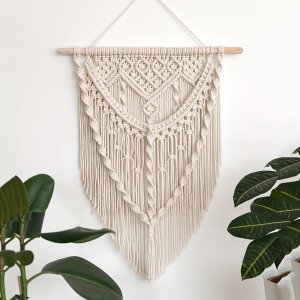 New Design Cotton Handwoven Wall Hanging, Modern Bohemian Nordic Tapestry for Bedroom Living Room Minimalist Decor
