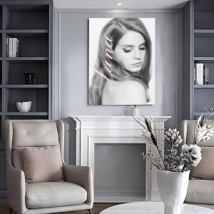 1pc Black and Pink Lana Del Rey Decoration Poster Fancy Wall Canvas for Living Room Bar Decoration Wall Decor
