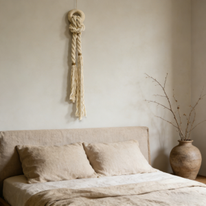 Luxury Eco-Friendly Macrame Wall Hanging Natural Fiber Handwoven Tapestry Textural Chic Home Decor for Room