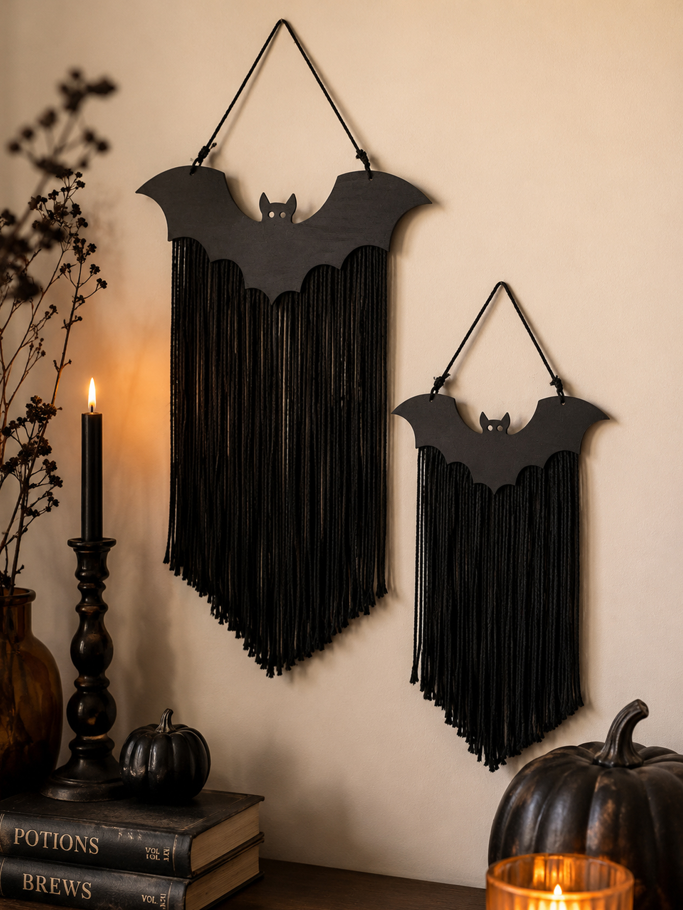Gothic Black Bat Wall Hanging Macrame Woven Bat Tapestry Halloween Spooky Farmhouse Wall Decor for Living Room Mantel Party Gift Gothic Black Bat Wall Hanging Macrame Woven Bat Tapestry Halloween Spooky Farmhouse Wall Decor for Living Room Mantel Party Gift