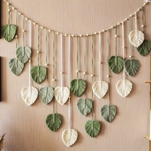 Modern Macrame Wall Art Tapestry, Bohemian Wall Decoration, Home Decoration, Macrame Feather Wall Hanging On The Wall