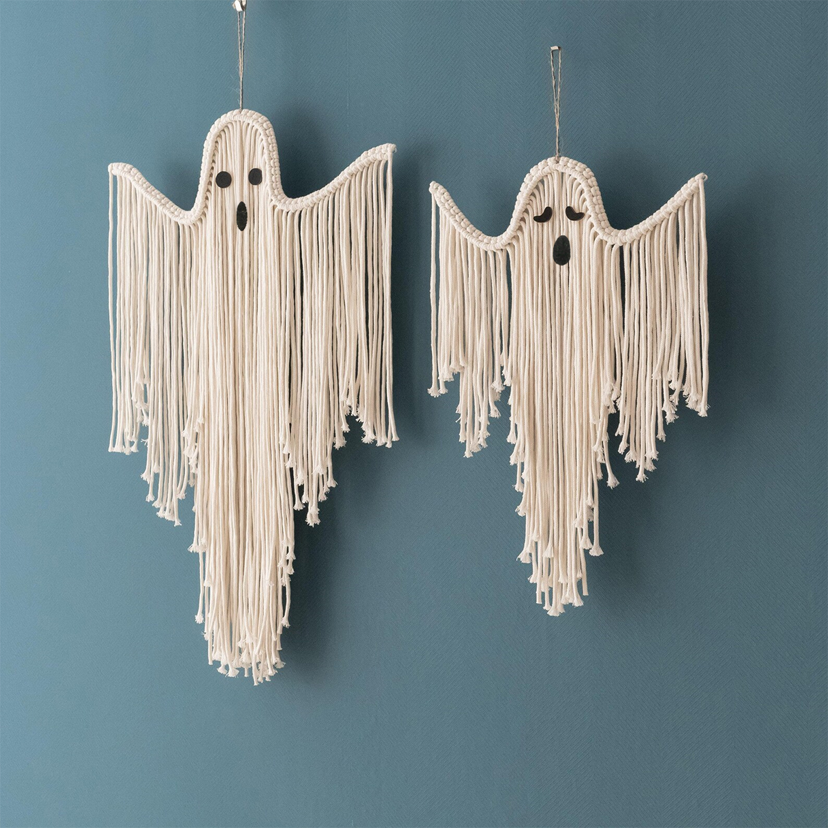White Macrame Halloween Ghost Wall Hanging Tapestry, Hand-Woven Tassels Tapestries for Home, Bedroom Living Room Wall Decor Gift White Macrame Halloween Ghost Wall Hanging Tapestry, Hand-Woven Tassels Tapestries for Home, Bedroom Living Room Wall Decor Gift