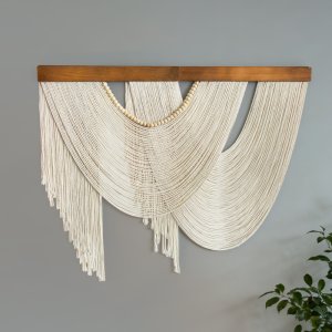Macrame Wall Hanging Tapestry Woven Fringe Wooden Boho Wall Decor Bedroom Living Room Nordic Wall Art Ornament Home Decoration