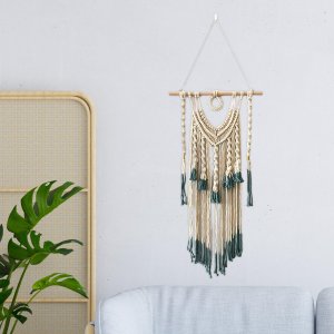 Chic Macrame Tapestry, Wall Hanging Boho Long Tassel Pendant, Wall Art Tapestry, for Dorm Apartment Bedroom Nursery Room Decor