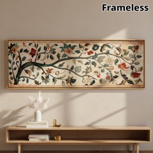 2D Flat Bohemian Plant Floral Canvas Prints Poster Large Horizontal Vintage Botanical Aesthetics Art Prints Wall Art Home Decor