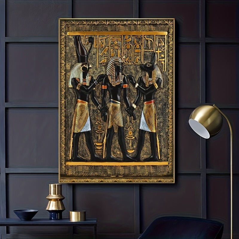 3pcs Black Golden Ancient Egyptian Art Prints Posters Pharaoh and His Maidens Canvas Wall Painting for Room Decorative Pictures 3pcs Black Golden Ancient Egyptian Art Prints Posters Pharaoh and His Maidens Canvas Wall Painting for Room Decorative Pictures
