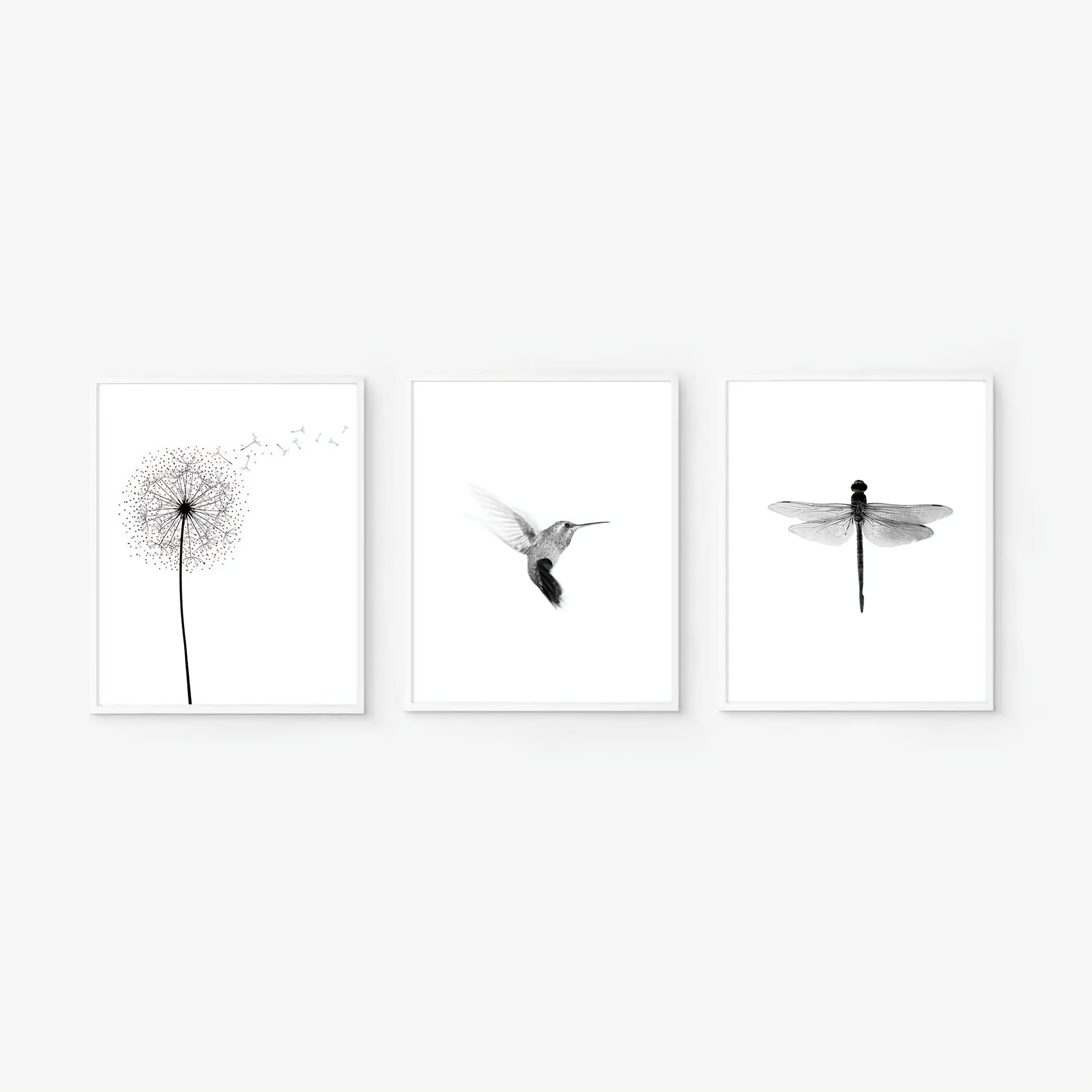 3pcs/set Nordic Dandelion Hummingbird Dragonfly Animal Canvas Print Black White Minimalist Wall Art Poster for Modern Home Decor 3pcs/set Nordic Dandelion Hummingbird Dragonfly Animal Canvas Print Black White Minimalist Wall Art Poster for Modern Home Decor