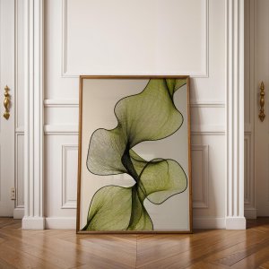 Japanese Green Wave Abstract Canvas Prints Poster Japandi Minimalism Art Prints Living Room Bedroom Wall Art Home Decor Poster