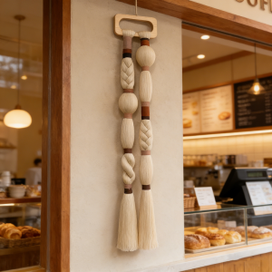 Unique Handmade Macrame Wall Art Cotton Rope Braided Tassel Boho Woven Tapestry for Home Hotel Coffee Shop Decoration