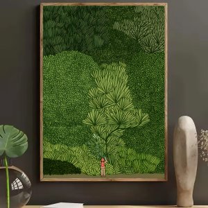 Scandinavian Simple Green Forest Jungle Exploration Wall Art Canvas Poster Print Painting Home Bedroom Living Room Decoration