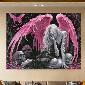 Fashion Fallen Angel,Funny Creative Wall Decor,Home Kitchen Living Room ,Office Toilet Artwork Canvas Wall Art Poster,Frameless