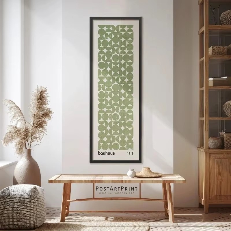 Sage Green Bauhaus Frameless Poster, Long Narrow Art, Wide Art Print, Abstract Long Vertical Wall Art, Large Unframed Canvas Sage Green Bauhaus Frameless Poster, Long Narrow Art, Wide Art Print, Abstract Long Vertical Wall Art, Large Unframed Canvas