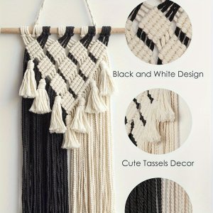 1pc Bohemian Macrame Wall Hanging Tapestry ,Woven Art for Bedroom, Living Room, Dorm Room, Gallery, Nodic Holiday