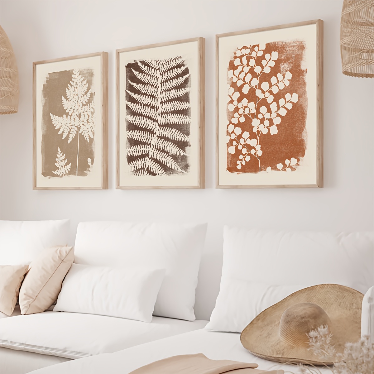 Wall Art Decor Paintings Warm Tones Posters Home Creative Gifts 3pcs Neutral Minimalist Abstract Fern Boho Wall Art Decor Paintings Warm Tones Posters Home Creative Gifts 3pcs Neutral Minimalist Abstract Fern Boho