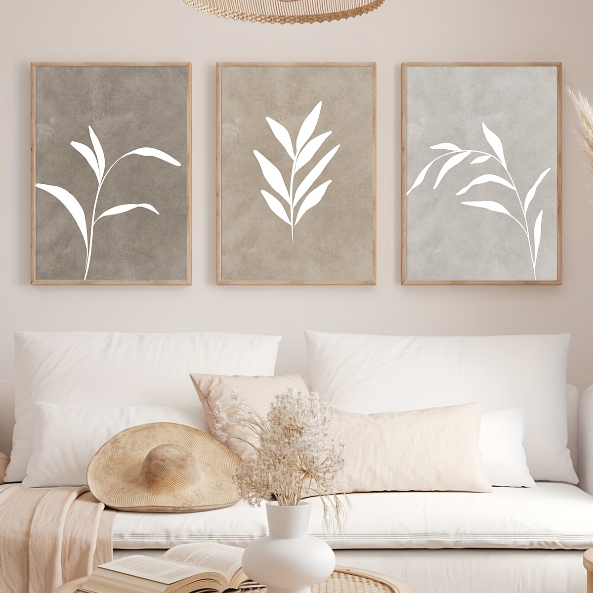 Wall Art Decor Paintings Warm Tones Posters Home Creative Gifts 3pcs Neutral Minimalist Abstract Fern Boho Wall Art Decor Paintings Warm Tones Posters Home Creative Gifts 3pcs Neutral Minimalist Abstract Fern Boho