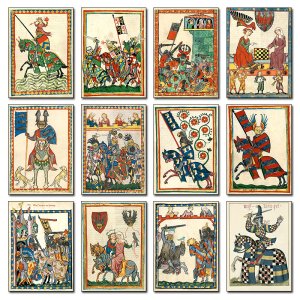 Medieval Antique European Art Posters Lovers on Horse Prints Canvas Printing Retro Wall Picture for Living Room Home Decoration