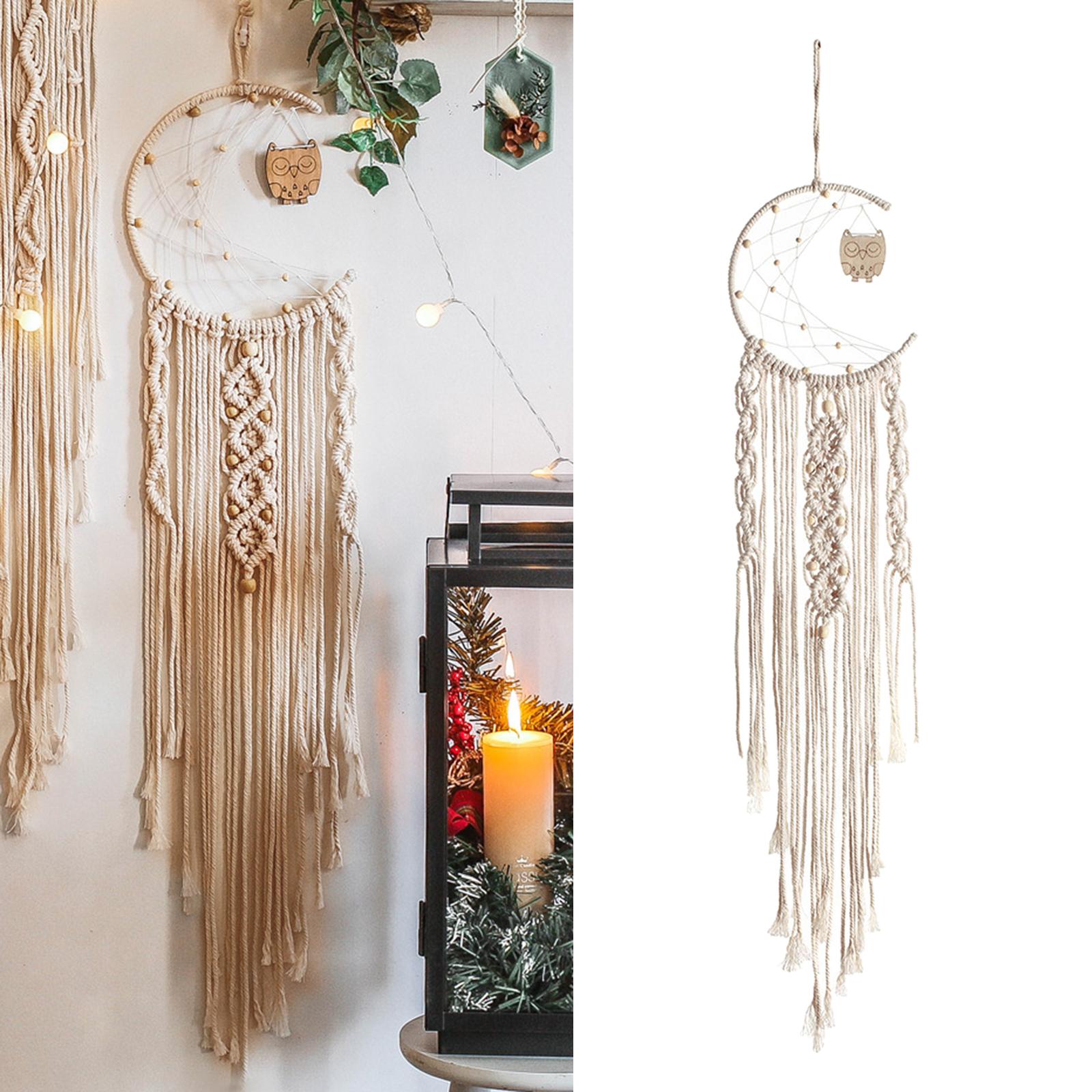 Macrame Dream Catcher DIY Material Kit Creative for Backdrop Art Decoration Macrame Dream Catcher DIY Material Kit Creative for Backdrop Art Decoration