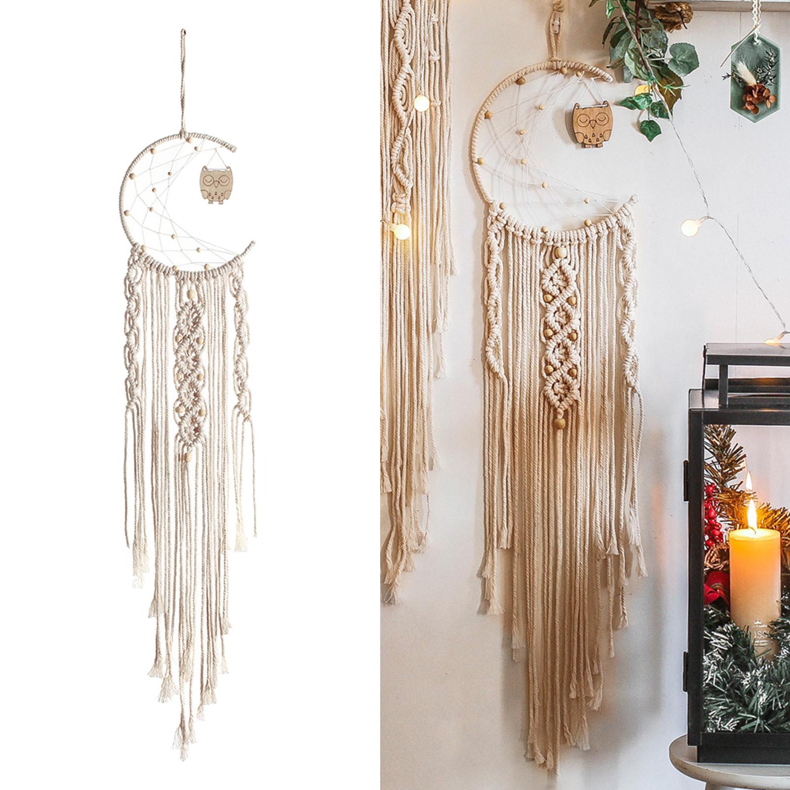 Macrame Dream Catcher DIY Material Kit Creative for Backdrop Art Decoration Macrame Dream Catcher DIY Material Kit Creative for Backdrop Art Decoration