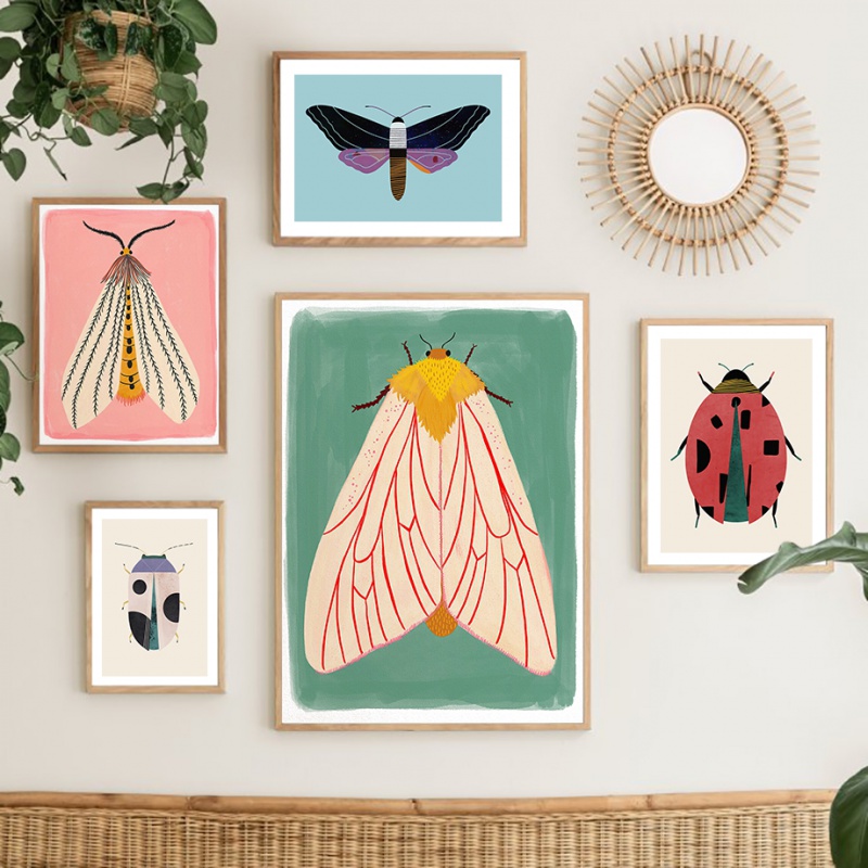 Butterfly Wall Art Ladybug Tiger Moth Beetle Feather Canvas Painting Nordic Poster Printing Wall Picture Room Decoration Butterfly Wall Art Ladybug Tiger Moth Beetle Feather Canvas Painting Nordic Poster Printing Wall Picture Room Decoration