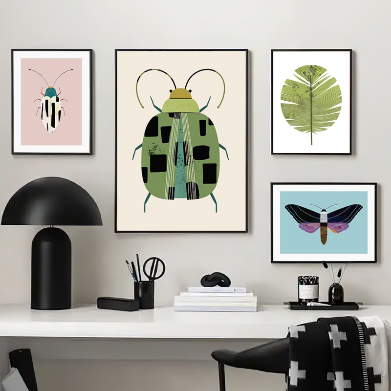 Butterfly Wall Art Ladybug Tiger Moth Beetle Feather Canvas Painting Nordic Poster Printing Wall Picture Room Decoration Butterfly Wall Art Ladybug Tiger Moth Beetle Feather Canvas Painting Nordic Poster Printing Wall Picture Room Decoration